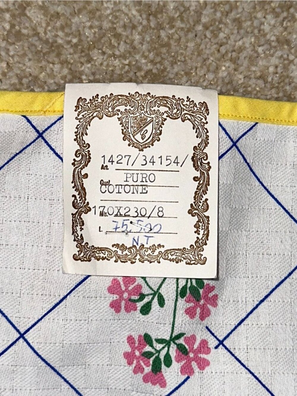 Vintage 50s Mid Century Modern Floral Tablecloth Rectangle Yellow MCM Farmhouse - Picture 3 of 6